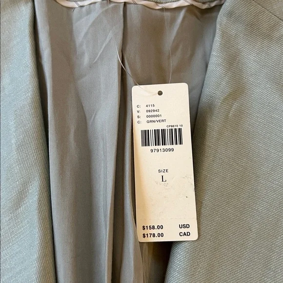 NWT Maeve Anthropologie Light Ceylon Green Linen classic Blazer - Picture 7 of 10